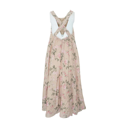 Beige Floral Maxi Dress