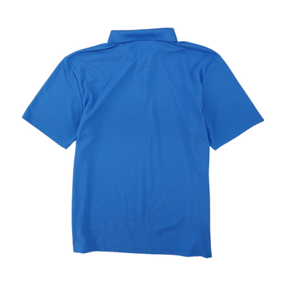 Blue Solid Short Sleeve Polo