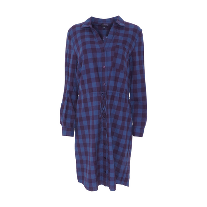 Blue Check Midi Dress