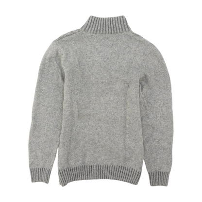 Gray Solid 1/4 Zip Sweater