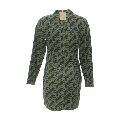 Green Print Mini Dress