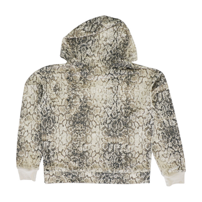 Beige Animal Print Hoodie Pullover