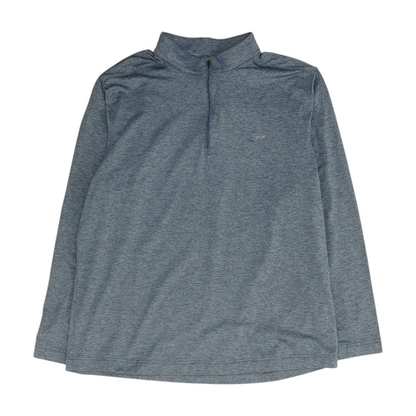 Blue Solid 1/4 Zip Pullover