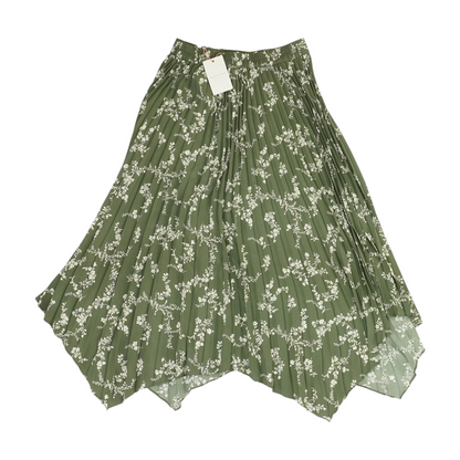 Green Floral Midi Skirt