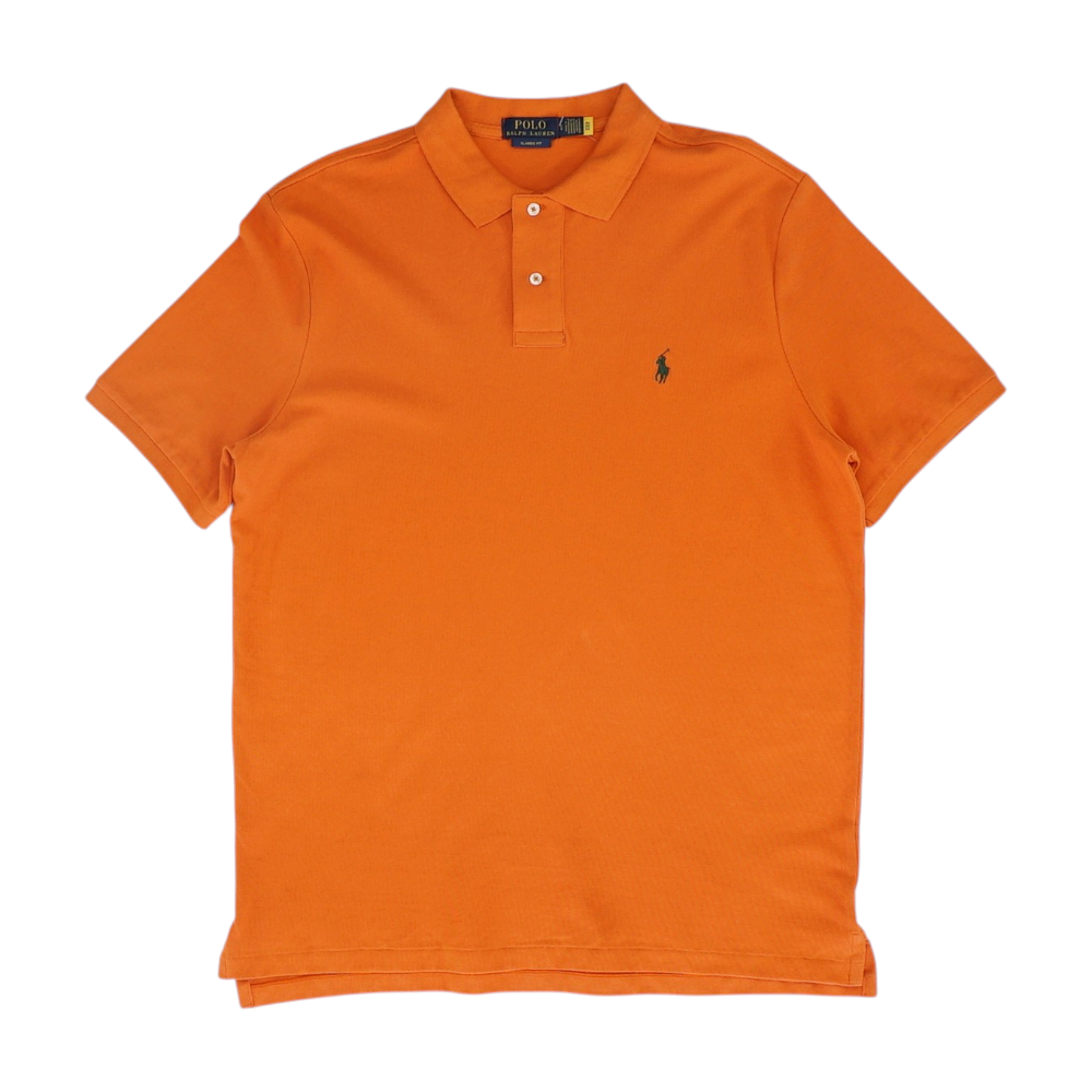 Orange Solid Short Sleeve Polo