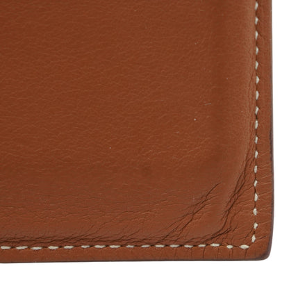 Gold Citizen Twill Card Holder in Calfskin