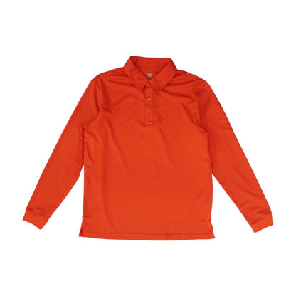 Red Solid Long Sleeve Polo