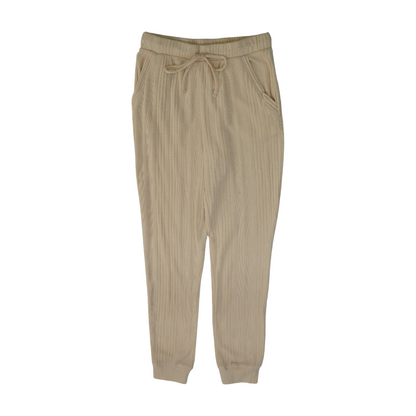 Beige Solid Pajama Bottom