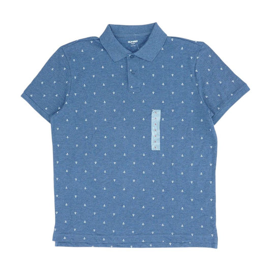 Blue Graphic Short Sleeve Polo