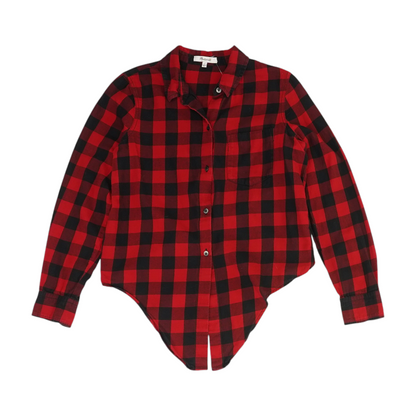 Red Check Button Down