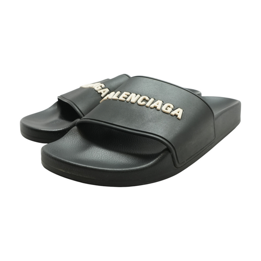 Black/White Pool Slide Sandal