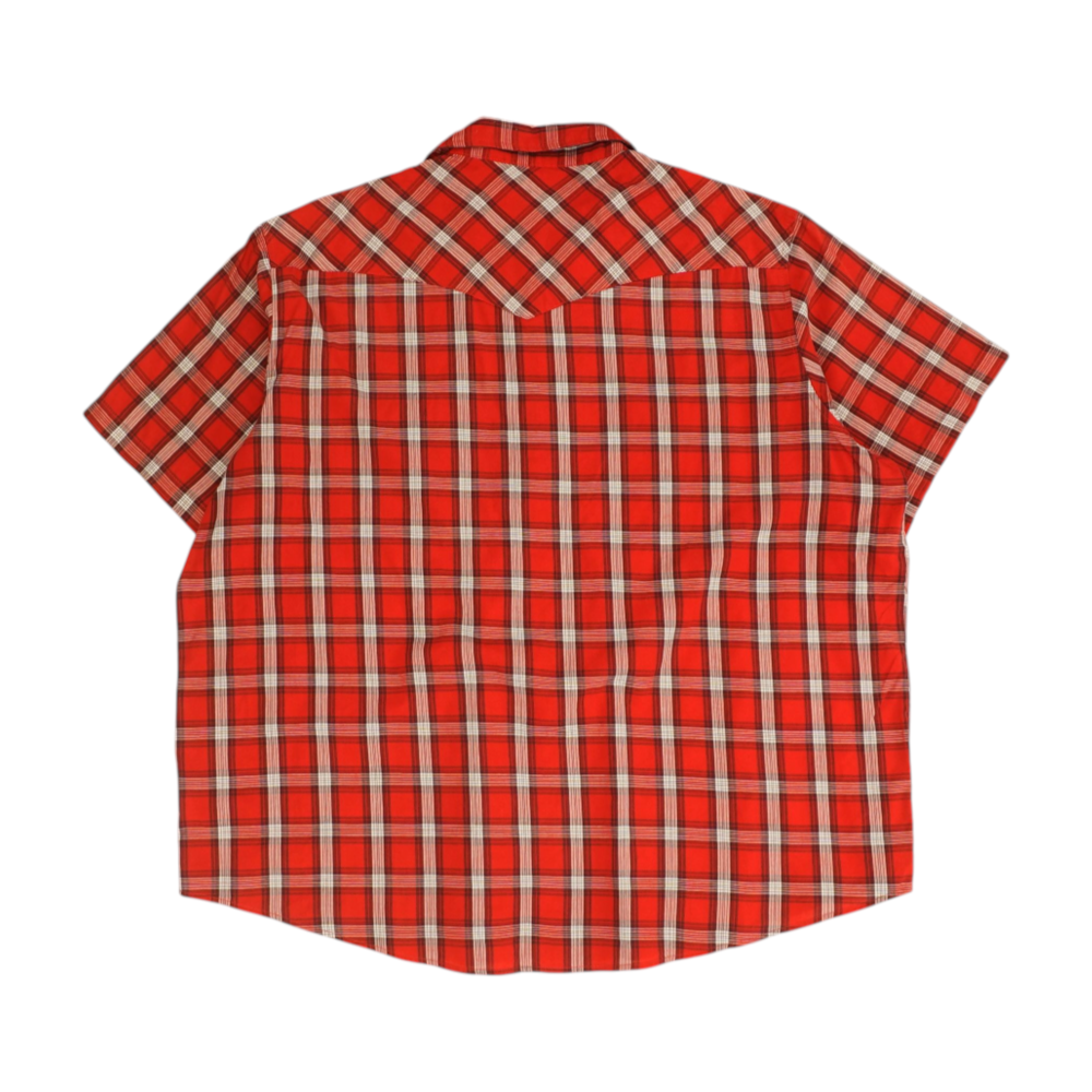 Red Plaid Short Sleeve Button Down