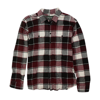 Burgundy Tall Plaid Flannel Button Down