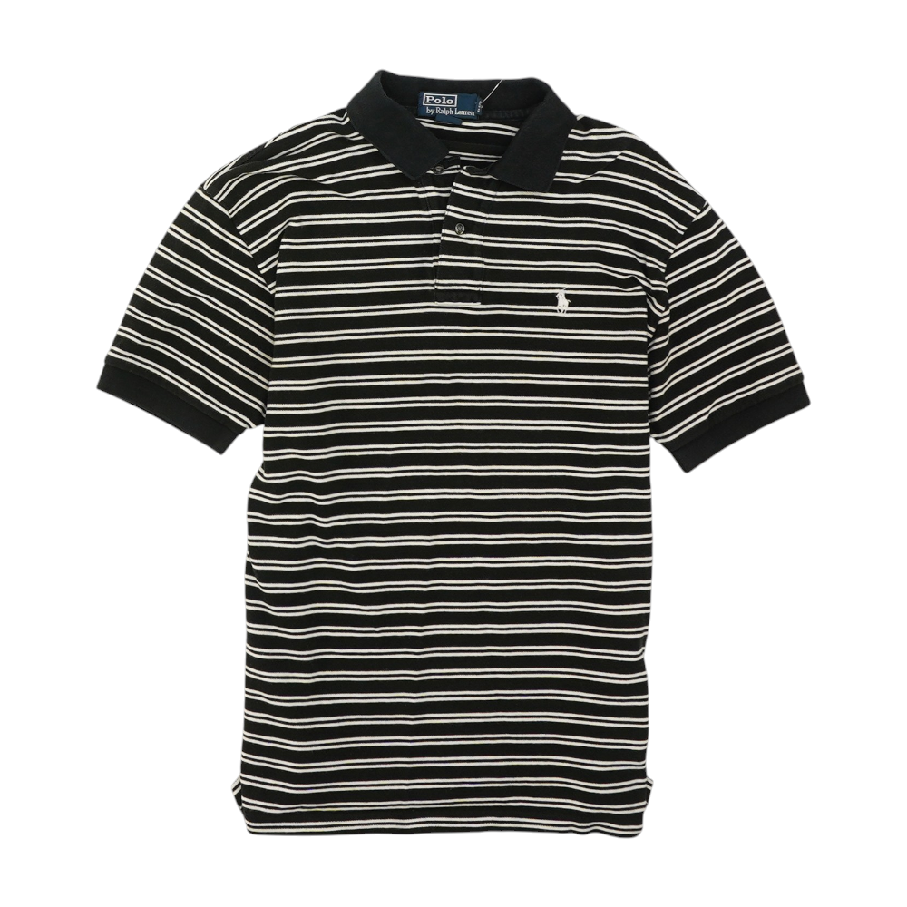 Black Striped Short Sleeve Polo