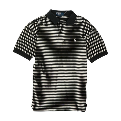 Black Striped Short Sleeve Polo