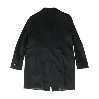 Black Solid Topcoat Coat