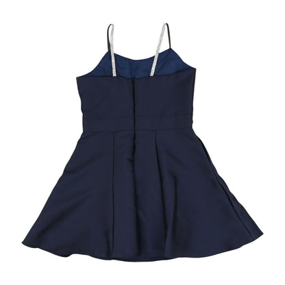 Navy Solid Midi Dress