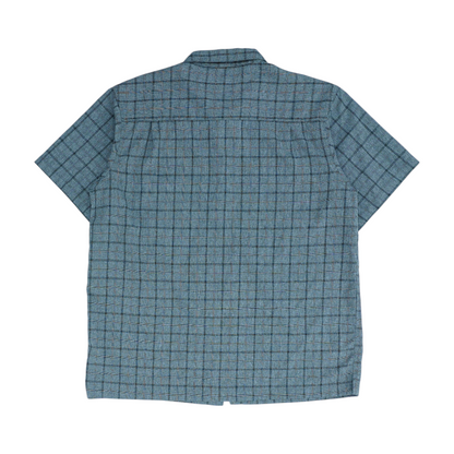 Gray Plaid Short Sleeve Button Down