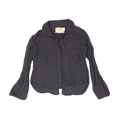 Black Solid Button Down
