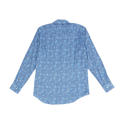 Blue Paisley Long Sleeve Button Down