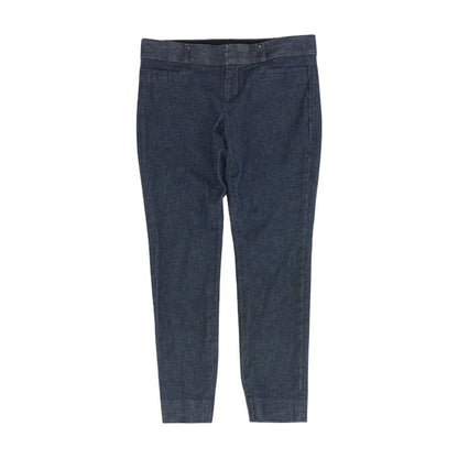 Blue Solid Dress Pants