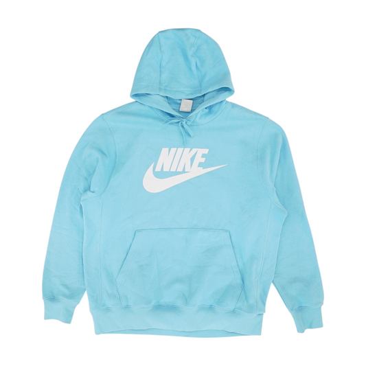 Blue Solid Hoodie Pullover