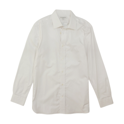White Solid Long Sleeve Button Down