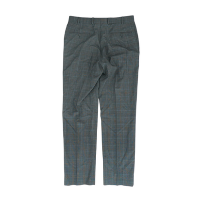 Gray Plaid Regular Pants