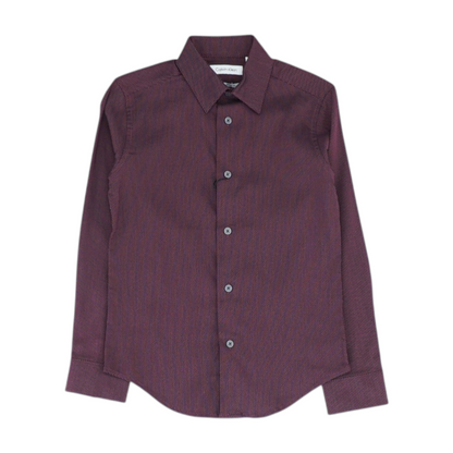 Maroon Abstract Long Sleeve Button Down