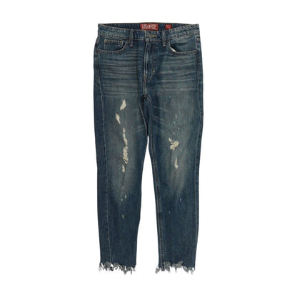 Blue Solid Slim Leg Jeans