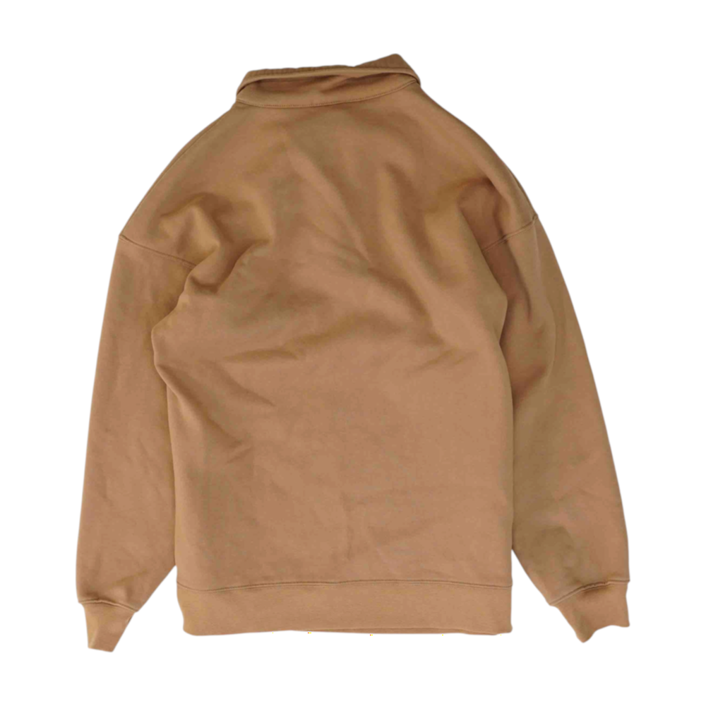 Brown Solid 1/4 Zip Pullover