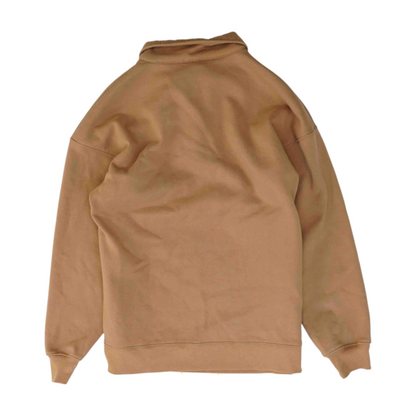 Brown Solid 1/4 Zip Pullover