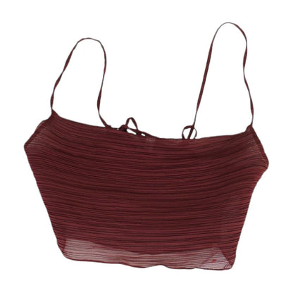 Maroon Solid Cropped Camisole
