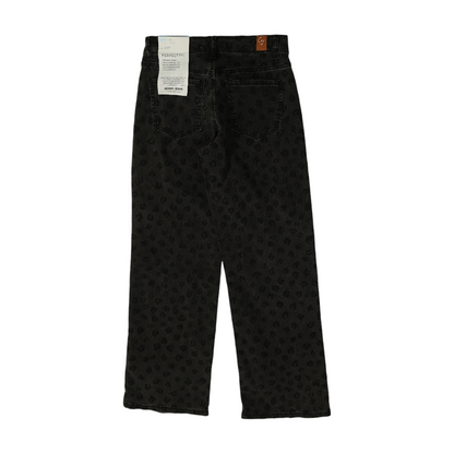 Black Animal Print Relaxed Jeans