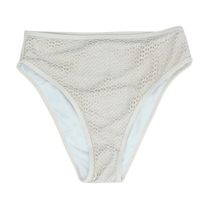 Beige Solid Swim Bottom