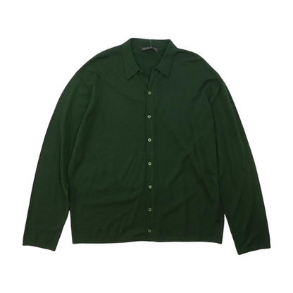 Green Solid Cardigan Sweater