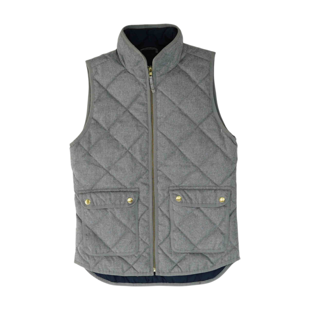 Gray Solid Casual Vest