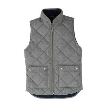 Gray Solid Casual Vest