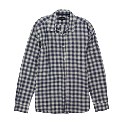 Navy Plaid Long Sleeve Button Down