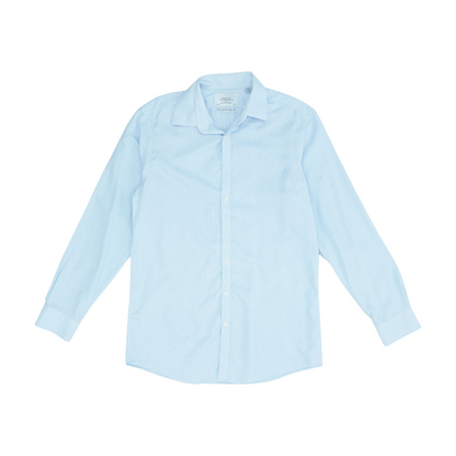 Blue Polka Dot Long Sleeve Button Down