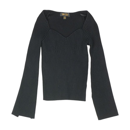 Black Solid Long Sleeve Blouse