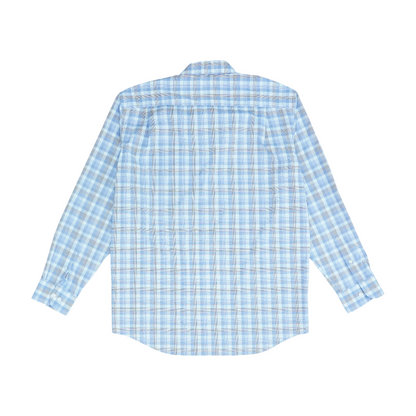 Blue Plaid Long Sleeve Button Down