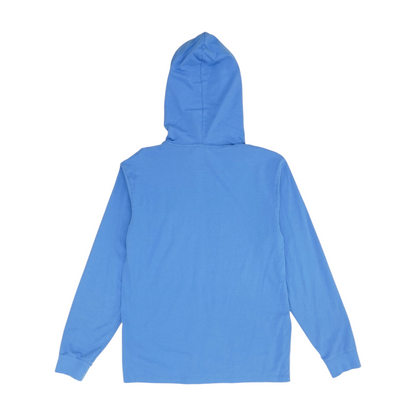 Blue Solid Hoodie Pullover