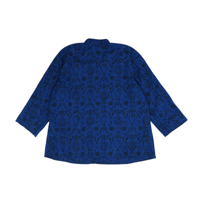 Blue Plus Floral Button Down