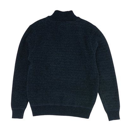 Navy Solid 1/4 Zip Sweater