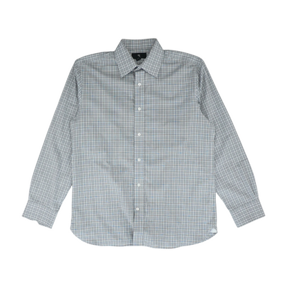Gray Plaid Long Sleeve Button Down