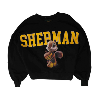 Black Solid Sweatshirt Pullover