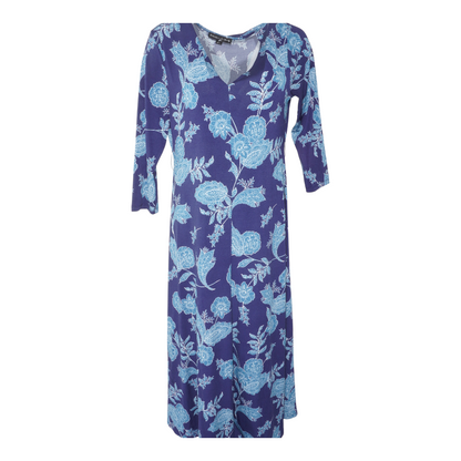 Navy Floral Midi Dress