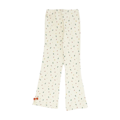 Beige Print Active Pants