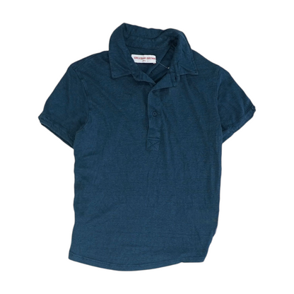 Blue Solid Short Sleeve Polo